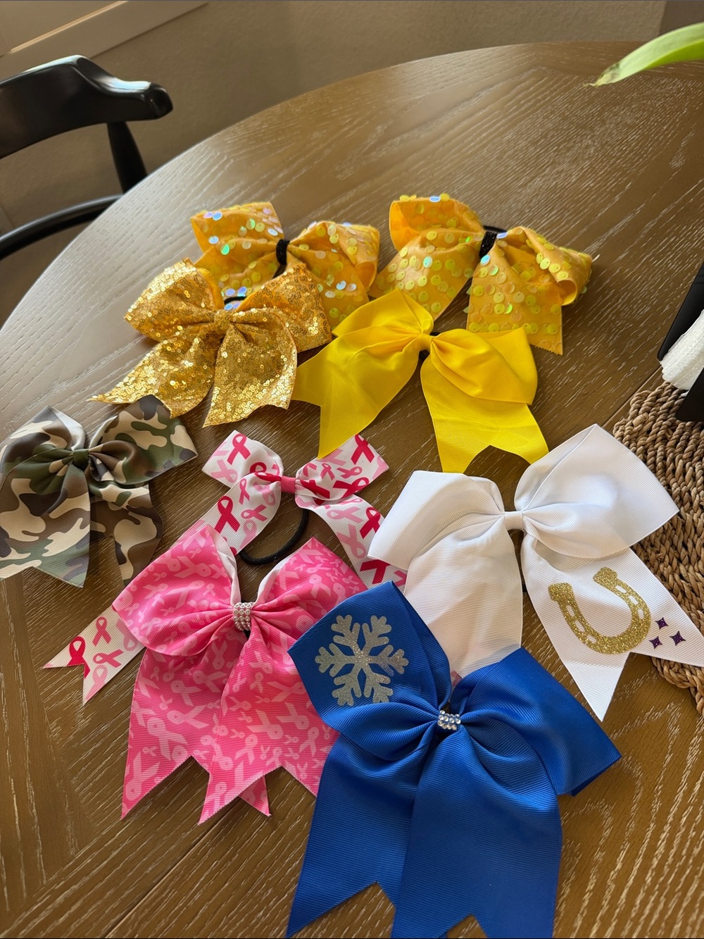 Cheer Bows! Assorted Kids Hair Bows - Yellow, Gold, Pink, White, Blue, Camo